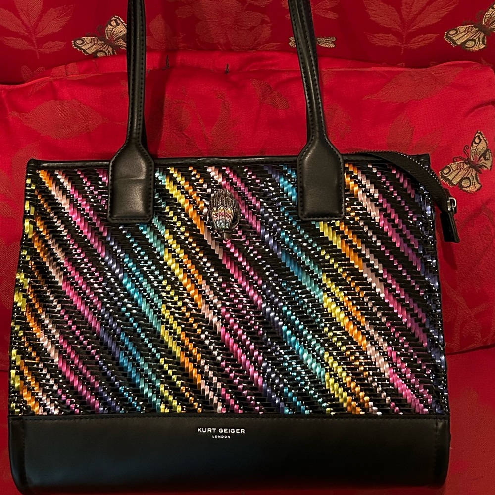 Kurt Geiger Multicolor Small Kensington Square Tote Bag.